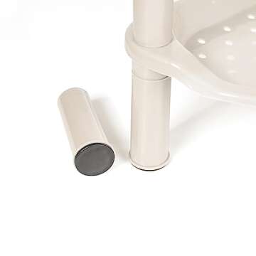 4 Tier Shower Caddies, Organizer Shelf Corner, Plastic Shower Rack Stands for Bathroom, Storage Bath Shower Caddy, 13.5x 10 x 33.5 Inches, Beige (Round Slot Beige 4 Tier)