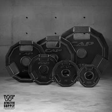 WF Athletic Supply 12-Sided Rubber Grip Weight Plates for Lifting