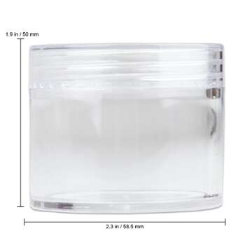 Beauticom 60 Grams/60 ML (2 Oz) Round Clear Leak Proof Plastic Container Jars with Clear Lids for Tr...