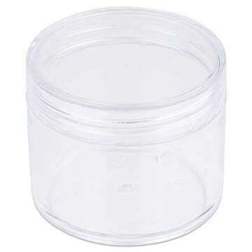 Beauticom 60 Grams/60 ML (2 Oz) Round Clear Leak Proof Plastic Container Jars with Clear Lids for Travel Storage Makeup Cosmetic Lotion Scrubs Creams Oils Salves Ointments (6 Jars)