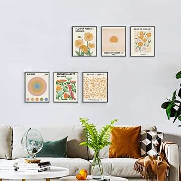 InSimSea Flower Market Posters Wall Art Prints - Set of 6 Floral Art Poster Botanical Plant Artwork Wall Decor Prints, Vintage Wall Art Posters for Room Aesthetic (8x10 UNFRAMED)