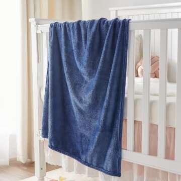 BEDELITE Baby Blankets for Boys and Girls 30" x 40", Soft Cozy Fuzzy Fleece Blanket for Kids Infant Newborn, Warm and Breathable Toddler Blanket for Crib Stroller Bed Travel, Navy
