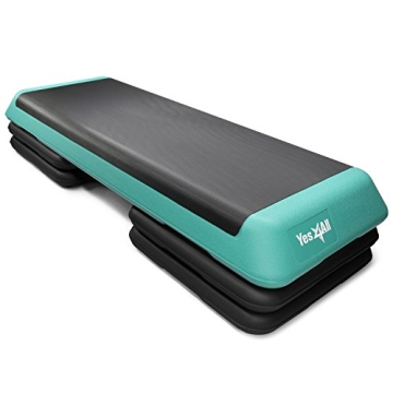 Yes4All Aerobic Exercise Workout Step Platform with Adjustable Risers and Anti-Slip Surface