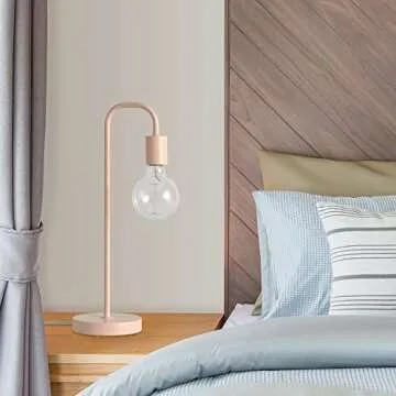 Globe Electric 65516 18" Table Lamp, Matte Pale Pink, Table Lamp for Living Room, Home Décor, Lamps for Bedrooms, Room Décor, Nightstand, Home Improvement, Lamp for Living Room, Reading Lamp, E26 Base