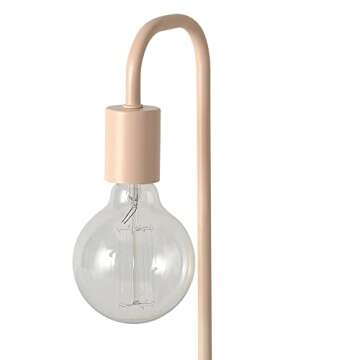 Globe Electric 65516 18" Table Lamp, Matte Pale Pink, Table Lamp for Living Room, Home Décor, Lamps for Bedrooms, Room Décor, Nightstand, Home Improvement, Lamp for Living Room, Reading Lamp, E26 Base
