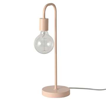 Globe Electric 65516 18" Table Lamp, Matte Pale Pink, Table Lamp for Living Room, Home Décor, Lamps for Bedrooms, Room Décor, Nightstand, Home Improvement, Lamp for Living Room, Reading Lamp, E26 Base