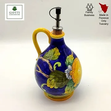 Italian Ceramic Olive Oil Dispenser - Hand-Painted Home Decor