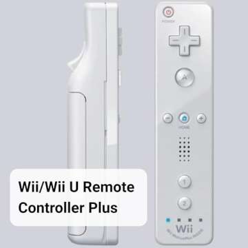 Wii Remote with Motion Plus - Wireless Bluetooth Game Controller - Official Wii and Wii U Compatible...