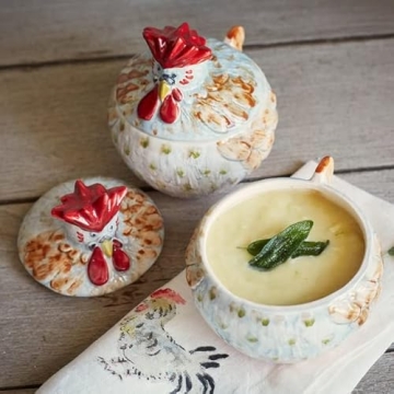 Whimsical Sur La Table Jacques Pépin Figural Chicken Bowl in Blue