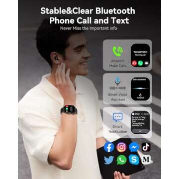 Smart Watch (Answer/Make Call), 2.1" Curved AMOLED Screen Smartwatch for Men Women, 100+ Sport Modes...