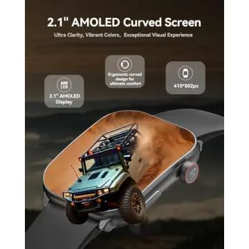 Smart Watch with 2.1" AMOLED Screen and Health Tracker