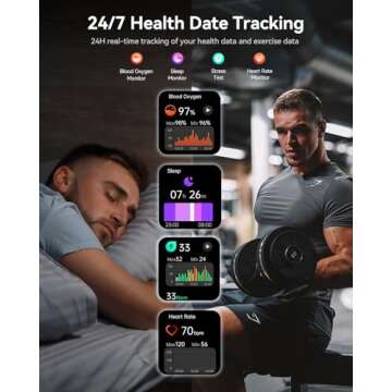 Smart Watch with 2.1" AMOLED Screen and Health Tracker