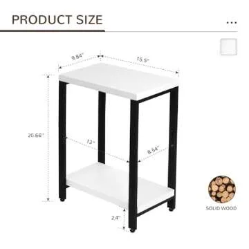 Acovy Solid Wood End Tables – Elegant & Durable Two-Tier Design