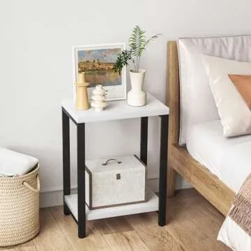 Acovy Solid Wood End Tables – Elegant & Durable Two-Tier Design