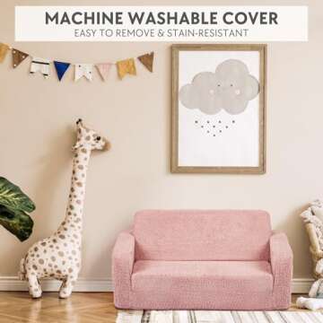 Stylish Kids Couch & Chair 2-in-1 Lounger for Toddlers