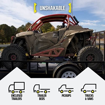 Heavy Duty Retractable Ratchet Straps - 4 Pack