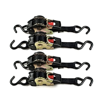 Heavy Duty Retractable Ratchet Straps - 4 Pack