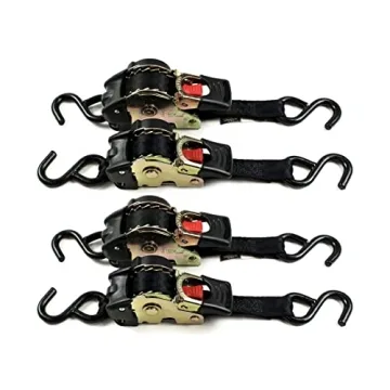 Heavy Duty Retractable Ratchet Straps - 4 Pack