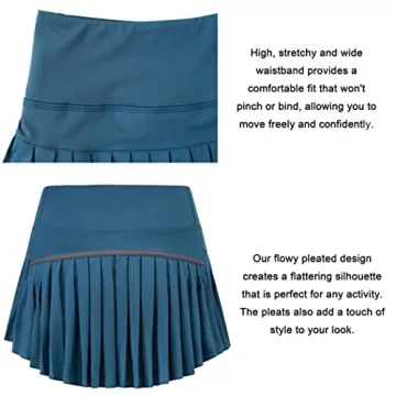 Yknktstc Tennis Skirt with Pockets for Women and Girls