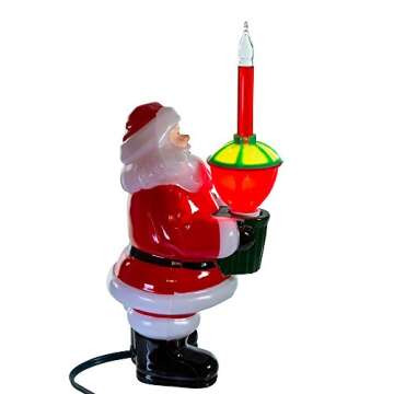 Kurt Adler Jolly Santa Bubble Light Tabletop Decoration, 7 1/4-Inch