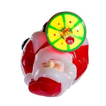 Kurt Adler Jolly Santa Bubble Light Tabletop Decoration, 7 1/4-Inch