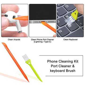 DauMeiQH Screen Cleaner Spray and Wipe 2 Pcs, Car Screen Cleaner for Laptop, Computer Screen Cleaner for Smart TV, Electronic Screen Mist Cleaning Kit for iPad, iPhone, Mac, Tablet, Monitor - PinkGrey