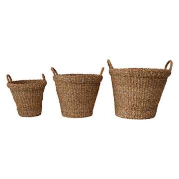 Creative Co-Op Hand-Woven Seagrass Baskets Set of 3