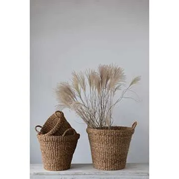 Creative Co-Op Hand-Woven Seagrass Baskets Set of 3