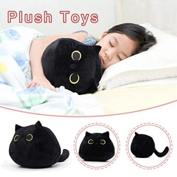 iBccly Black Cat Plush: Cuddly Cat Toy and Pillow