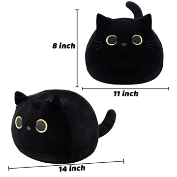 iBccly Black Cat Plush: Cuddly Cat Toy and Pillow