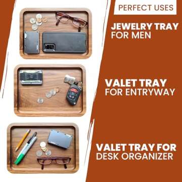 Valet Tray for Men - Made in USA - Jewelry Tray for Entryway - Great Tray for nightstand or desks - by Virginia Boys Kitchens (1)