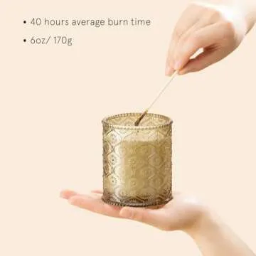 LA JOLIE MUSE Ginger & White Musk Scented Candles, Winter Candles for Home Scented, Luxury Candles Gifts for Women, Holiday Ginger Candle, Natural Soy Wax Candle, 6 oz 40 Hours Burn