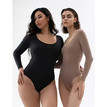 PUMIEY Long Sleeve Bodysuit For Women Stylish and Soft
