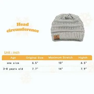Durio Beanie Winter Baby Beanies Knitted Beanie Hat Thick Warm Baby Boy Hats Fall Toddler Beanie Black & Light Grey & Navy & Black White
