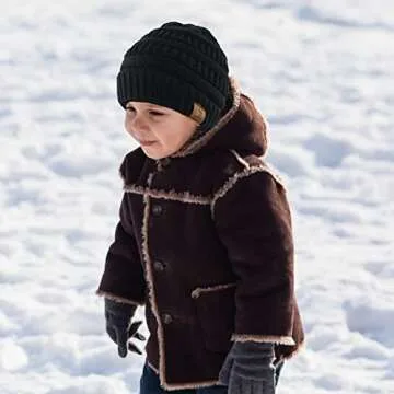 Durio Beanie Winter Baby Beanies Knitted Beanie Hat Thick Warm Baby Boy Hats Fall Toddler Beanie Black & Light Grey & Navy & Black White