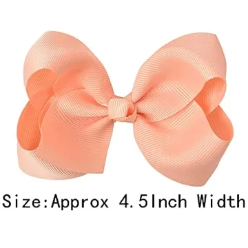 WillingTee Hair Bows for Girls - 40 Colors 4.5 Inch Clips