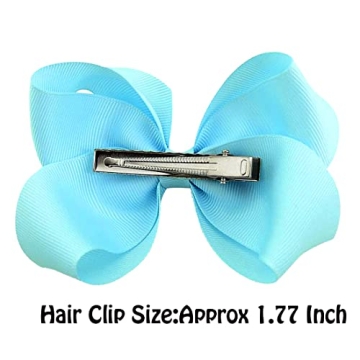 WillingTee Hair Bows for Girls - 40 Colors 4.5 Inch Clips