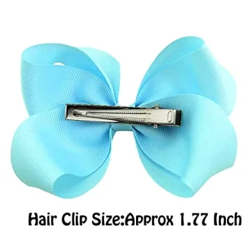 WillingTee Hair Bows for Girls - 40 Colors 4.5 Inch Clips