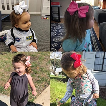 WillingTee Hair Bows for Girls - 40 Colors 4.5 Inch Clips