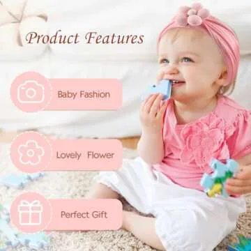 Seiolieliou Handmade Flower Headbands Set for Baby Girls, Newborns, and Infants - Cute Nylon Hair Accessories Gift