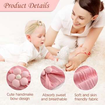 Seiolieliou Handmade Flower Headbands Set for Baby Girls, Newborns, and Infants - Cute Nylon Hair Accessories Gift