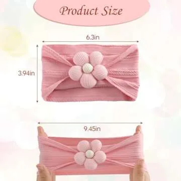 Seiolieliou Handmade Flower Headbands Set for Baby Girls, Newborns, and Infants - Cute Nylon Hair Accessories Gift