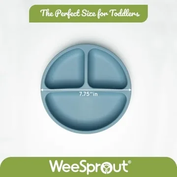 WeeSprout Silicone Plates for Toddler Feeding & Fun Dinners