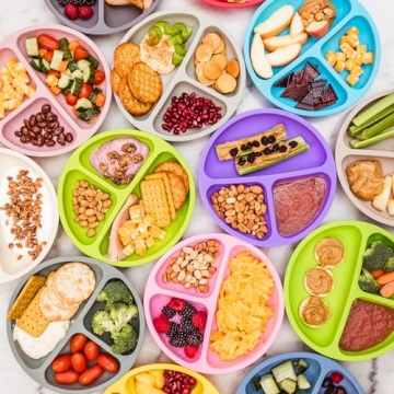 WeeSprout Silicone Plates for Toddler Feeding & Fun Dinners