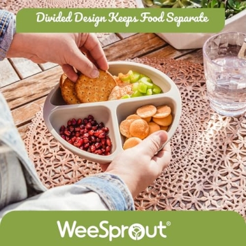 WeeSprout Silicone Plates for Toddler Feeding & Fun Dinners