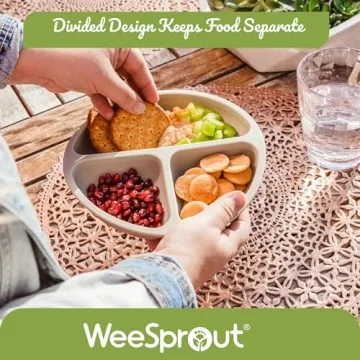 WeeSprout Silicone Plates for Toddler Feeding & Fun Dinners