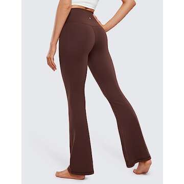 CRZ YOGA High Waist Crossover Flare Leggings for Women 31" - Bootcut Bell Bottoms V Cross Yoga Pants...