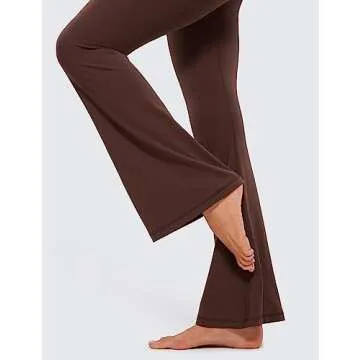 High Waist Crossover Flare Leggings for Active Women
