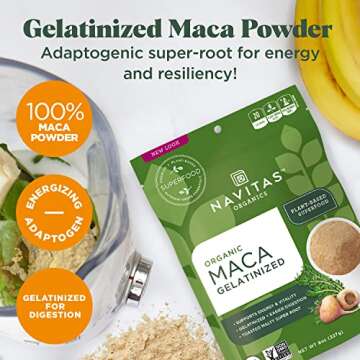 Navitas Organics Maca Gelatinized Powder, 8 oz. Bag, 45 Servings — Organic, Non-GMO, Gluten-Free, 12-003