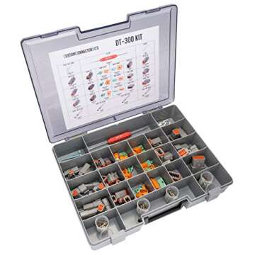 DELPHIKITS COMPANY DT-300 Deutsch Connector Kit with Crimp Tool: Gray Environmentally Sealed Automot...